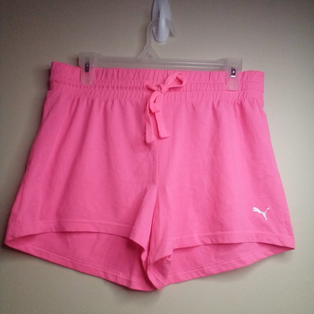 Puma Shorts M Women Drawstring Athletic Active Pink